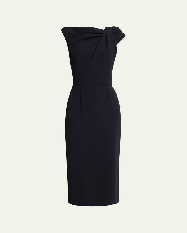 Draped Sleeveless Midi Dress